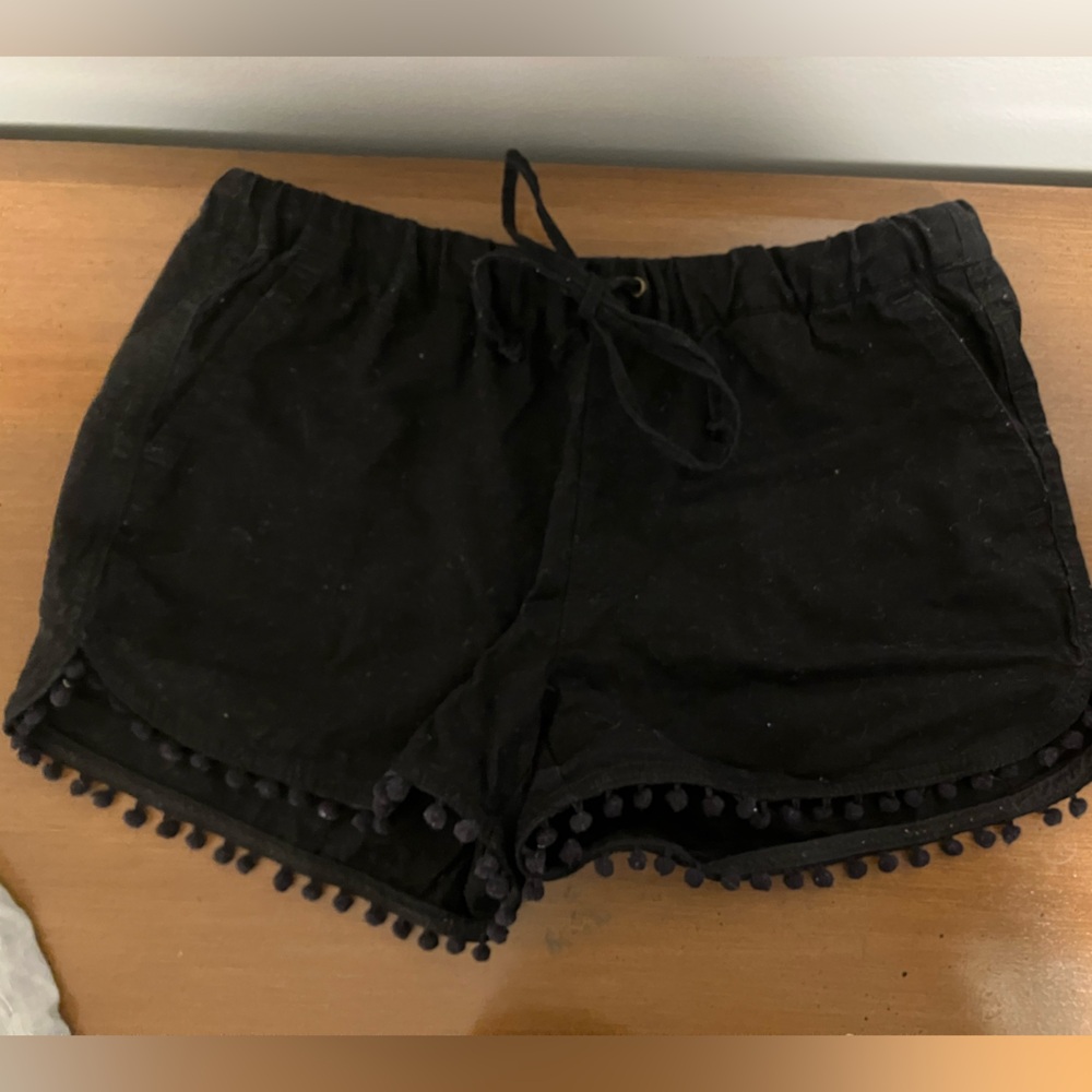 J. Crew Black Pom-Pom Trim Shorts